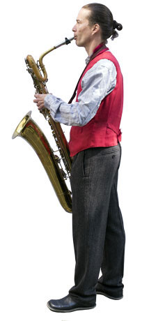 Gert Anklam plays baritone saxophone